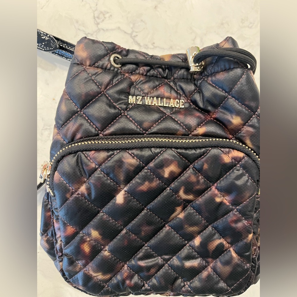 Tortoise shell MZ Wallace bag. Crossbody with two interchangeable straps.